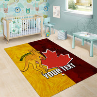 Custom Australia And Canada Soccer Area Rug Matildas Combine Canucks Together - Wonder Print Shop