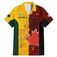 Custom Australia And Canada Soccer Family Matching Mermaid Dress and Hawaiian Shirt Matildas Combine Canucks Together - Wonder Print Shop