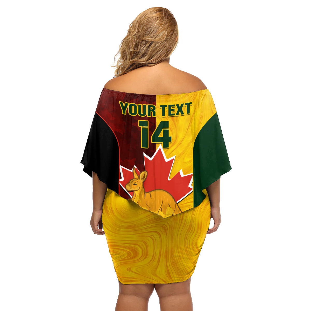 Custom Australia And Canada Soccer Family Matching Off Shoulder Short Dress and Hawaiian Shirt Matildas Combine Canucks Together - Wonder Print Shop