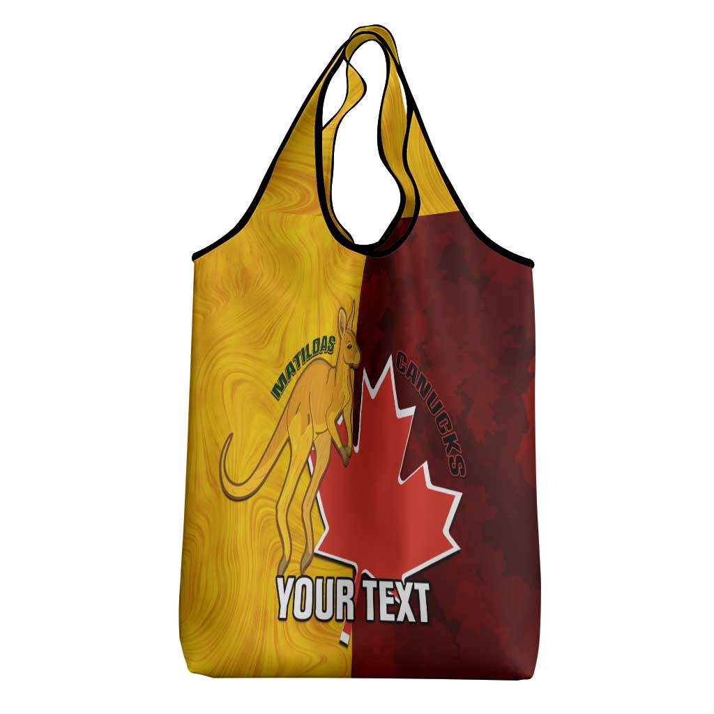 Custom Australia And Canada Soccer Grocery Bag Matildas Combine Canucks Together