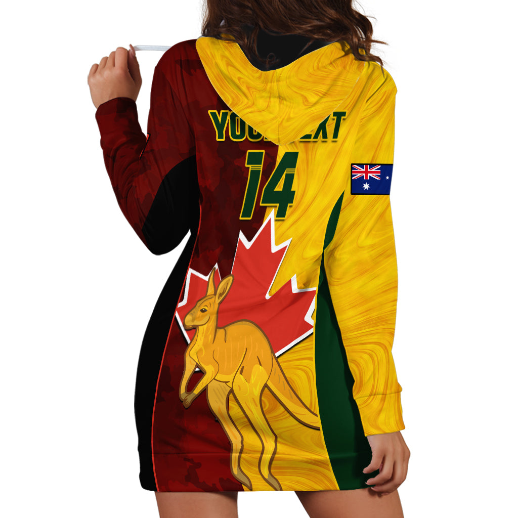 Custom Australia And Canada Soccer Hoodie Dress Matildas Combine Canucks Together - Wonder Print Shop