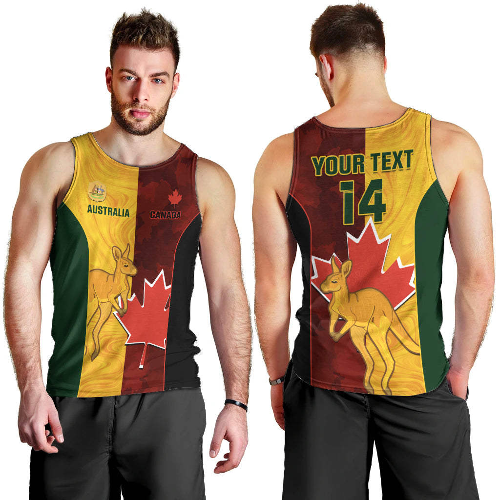 Custom Australia And Canada Soccer Men Tank Top Matildas Combine Canucks Together - Wonder Print Shop