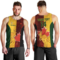 Custom Australia And Canada Soccer Men Tank Top Matildas Combine Canucks Together - Wonder Print Shop