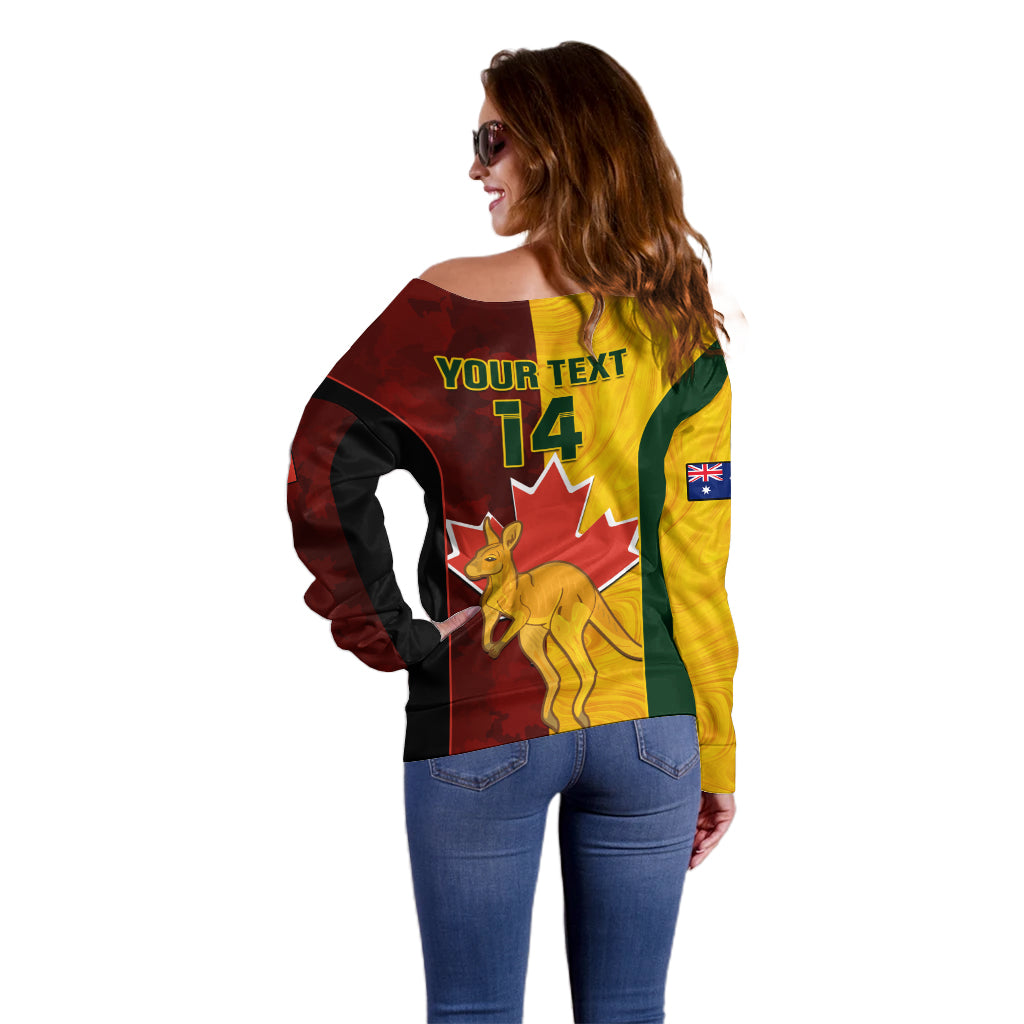 Custom Australia And Canada Soccer Off Shoulder Sweater Matildas Combine Canucks Together - Wonder Print Shop