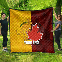 Custom Australia And Canada Soccer Quilt Matildas Combine Canucks Together - Wonder Print Shop