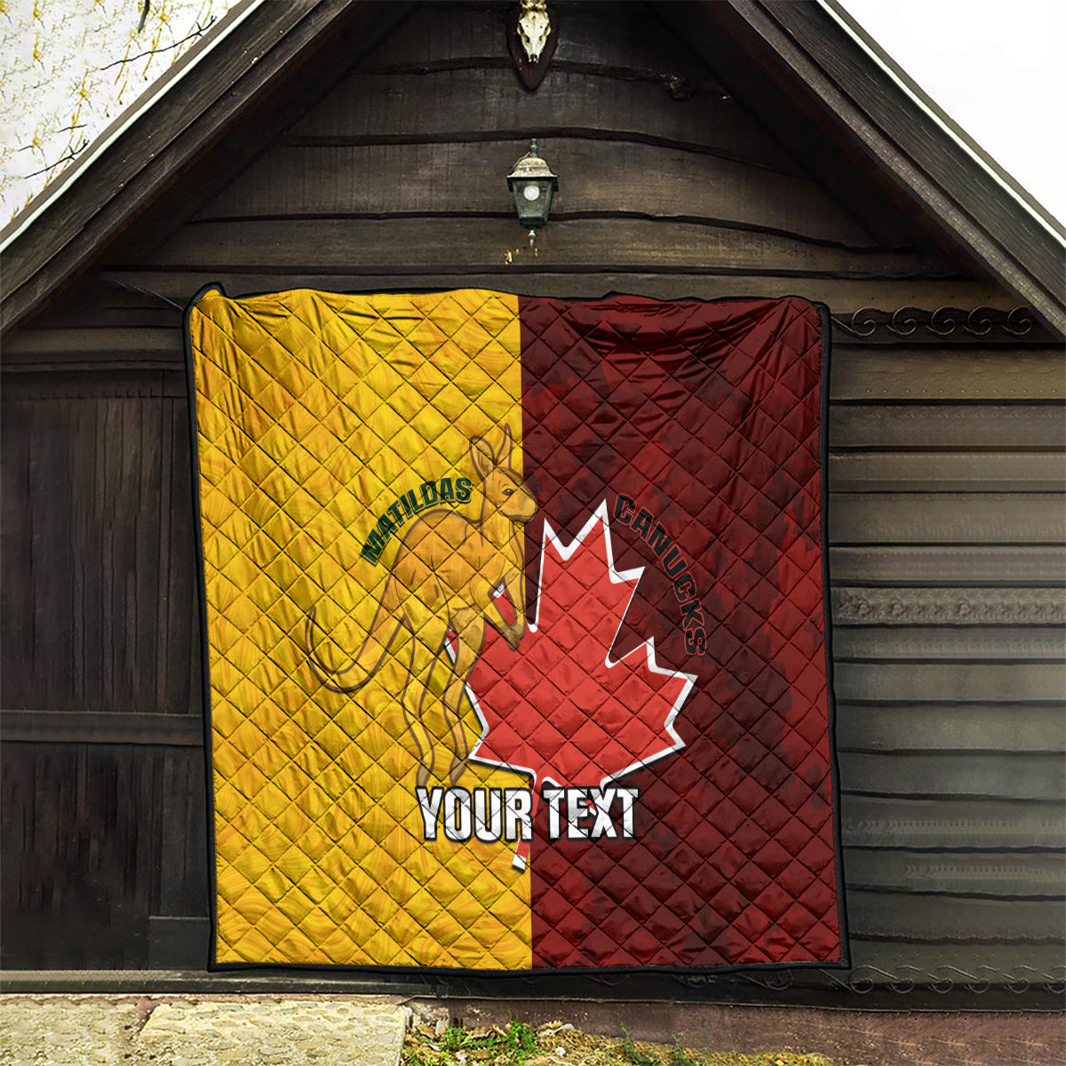 Custom Australia And Canada Soccer Quilt Matildas Combine Canucks Together - Wonder Print Shop