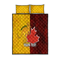 Custom Australia And Canada Soccer Quilt Bed Set Matildas Combine Canucks Together - Wonder Print Shop