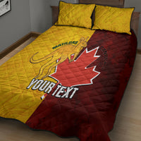 Custom Australia And Canada Soccer Quilt Bed Set Matildas Combine Canucks Together - Wonder Print Shop