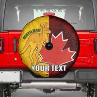 Custom Australia And Canada Soccer Spare Tire Cover Matildas Combine Canucks Together - Wonder Print Shop
