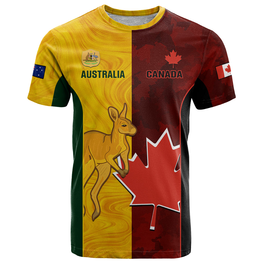 Custom Australia And Canada Soccer T Shirt Matildas Combine Canucks Together - Wonder Print Shop