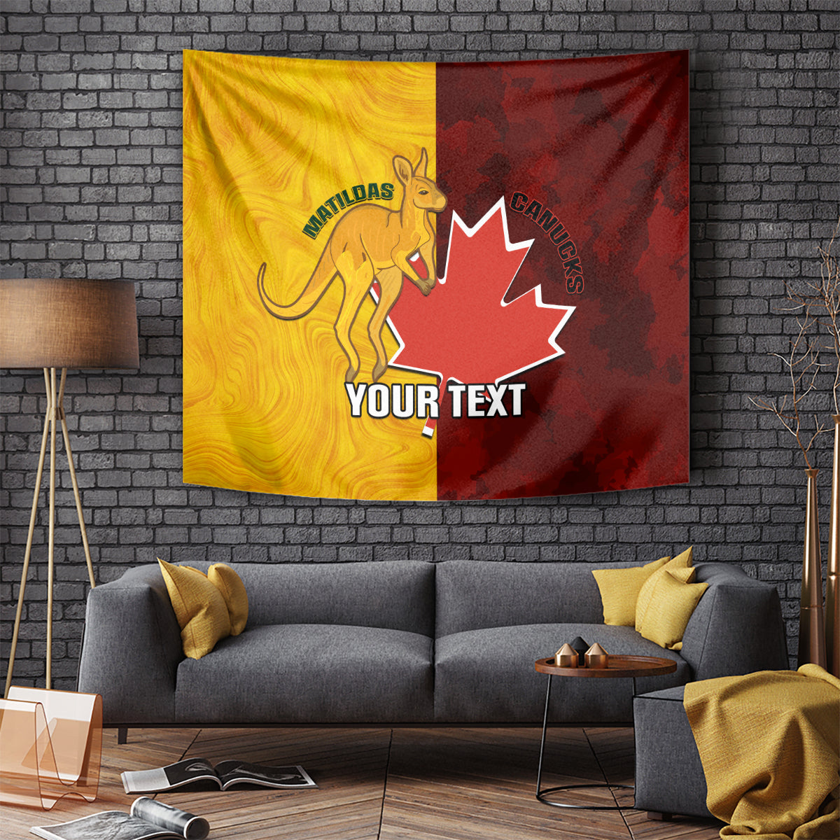 Custom Australia And Canada Soccer Tapestry Matildas Combine Canucks Together - Wonder Print Shop