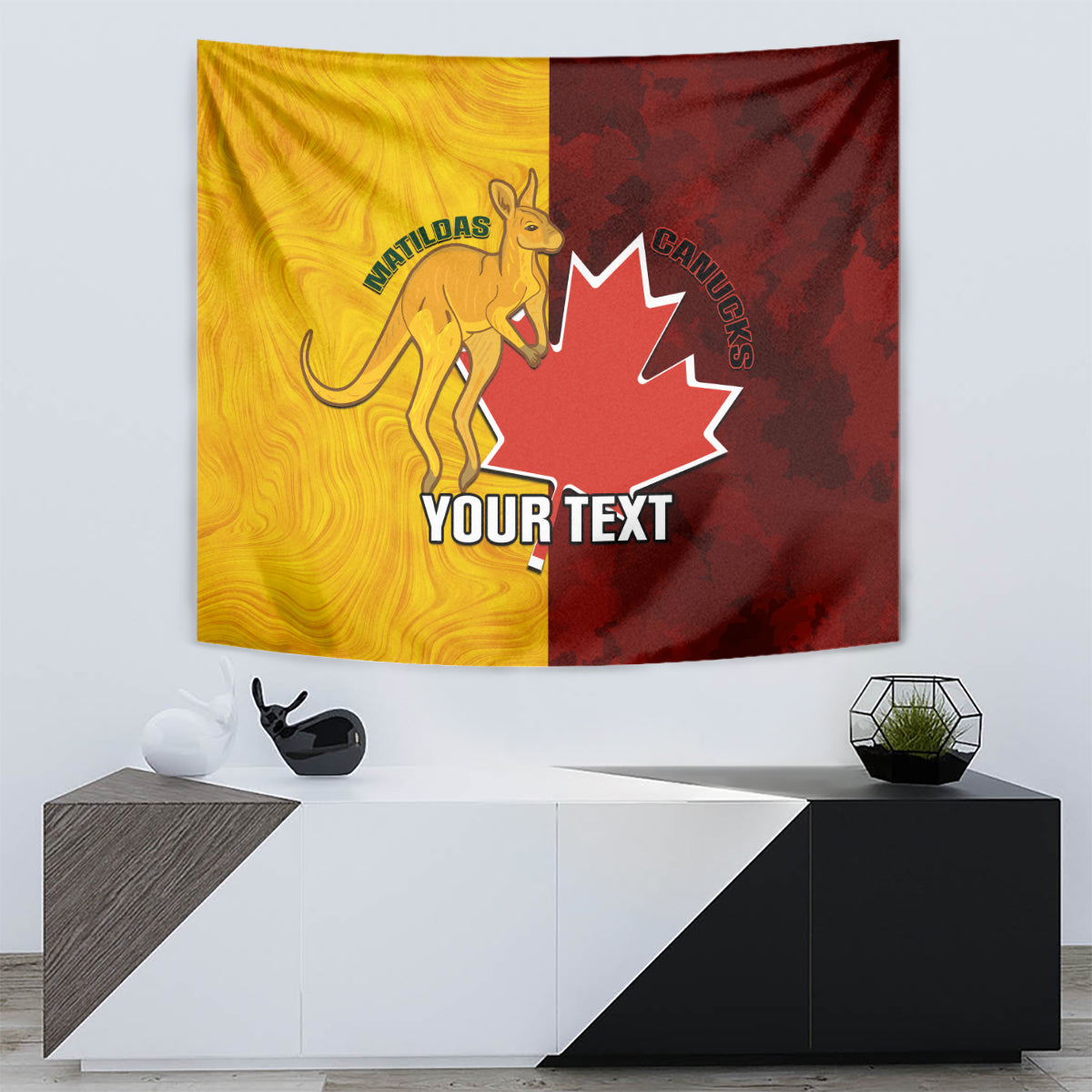 Custom Australia And Canada Soccer Tapestry Matildas Combine Canucks Together - Wonder Print Shop