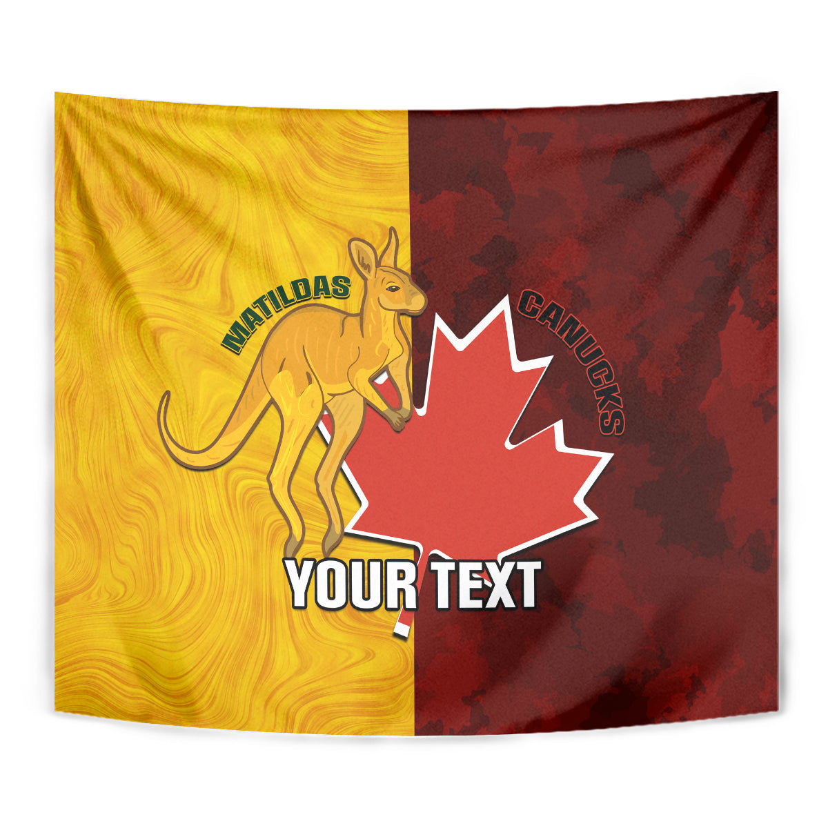 Custom Australia And Canada Soccer Tapestry Matildas Combine Canucks Together - Wonder Print Shop