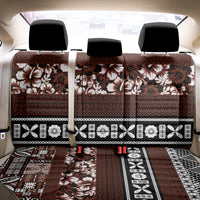 Bula Fiji Back Car Seat Cover Fijian Tapa Masi With Hibiscus Flowers - Wonder Print Shop