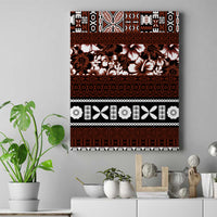 Bula Fiji Canvas Wall Art Fijian Tapa Masi With Hibiscus Flowers - Wonder Print Shop