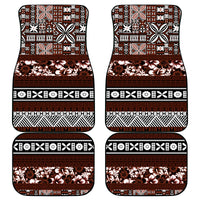 Bula Fiji Car Mats Fijian Tapa Masi With Hibiscus Flowers - Wonder Print Shop