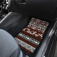 Bula Fiji Car Mats Fijian Tapa Masi With Hibiscus Flowers - Wonder Print Shop