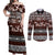 Bula Fiji Couples Matching Off Shoulder Maxi Dress and Long Sleeve Button Shirt Fijian Tapa Masi With Hibiscus Flowers - Wonder Print Shop