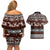 Bula Fiji Couples Matching Off Shoulder Short Dress and Hawaiian Shirt Fijian Tapa Masi With Hibiscus Flowers - Wonder Print Shop