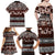 Bula Fiji Family Matching Off Shoulder Maxi Dress and Hawaiian Shirt Fijian Tapa Masi With Hibiscus Flowers - Wonder Print Shop