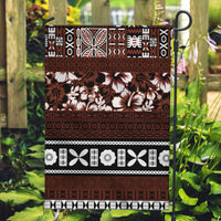 Bula Fiji Garden Flag Fijian Tapa Masi With Hibiscus Flowers - Wonder Print Shop