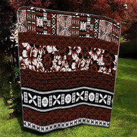 Bula Fiji Quilt Fijian Tapa Masi With Hibiscus Flowers - Wonder Print Shop