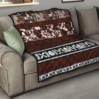 Bula Fiji Quilt Fijian Tapa Masi With Hibiscus Flowers - Wonder Print Shop