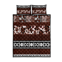 Bula Fiji Quilt Bed Set Fijian Tapa Masi With Hibiscus Flowers - Wonder Print Shop