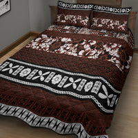 Bula Fiji Quilt Bed Set Fijian Tapa Masi With Hibiscus Flowers - Wonder Print Shop