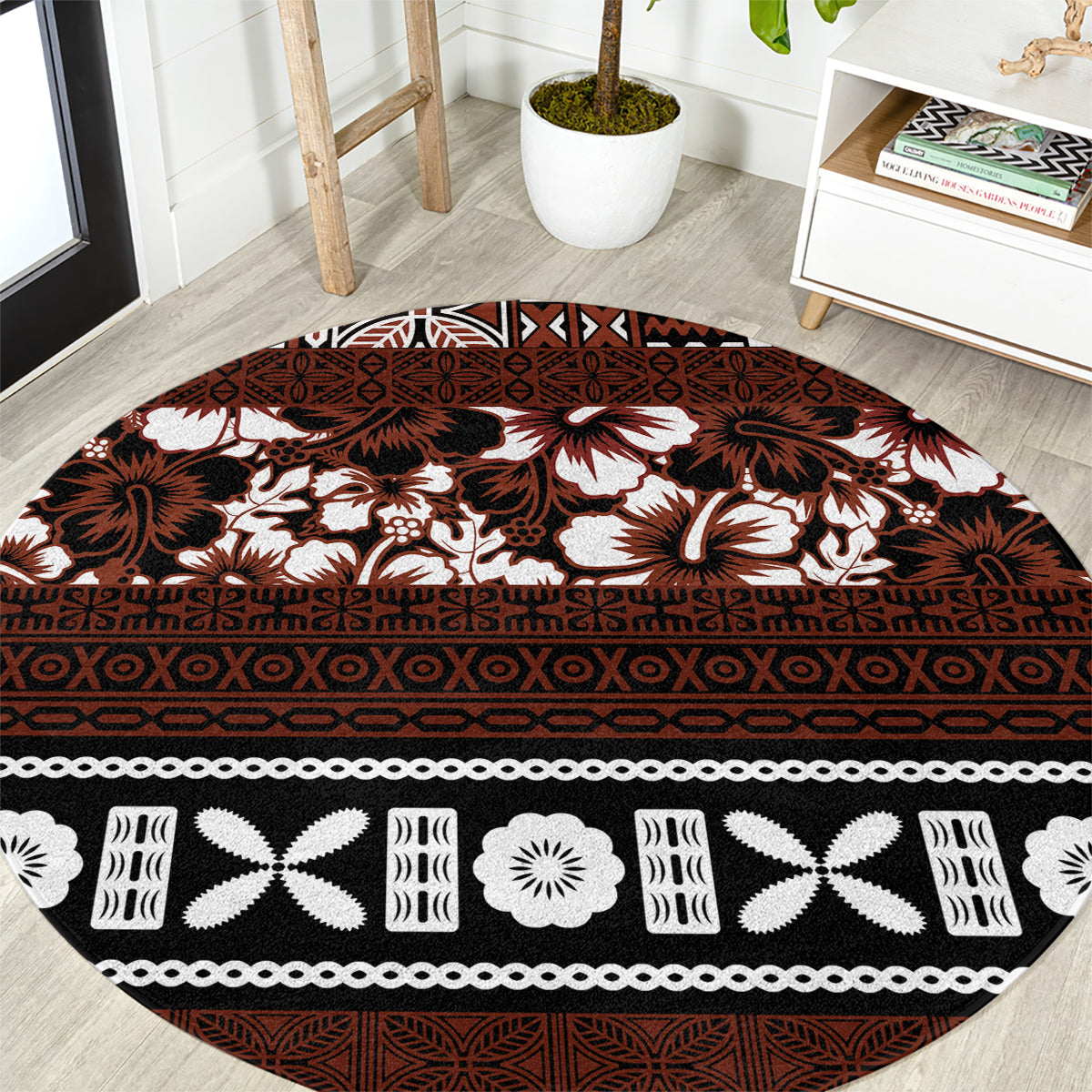 bula-fiji-round-carpet-fijian-tapa-masi-with-hibiscus-flowers