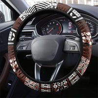 Bula Fiji Steering Wheel Cover Fijian Tapa Masi With Hibiscus Flowers - Wonder Print Shop