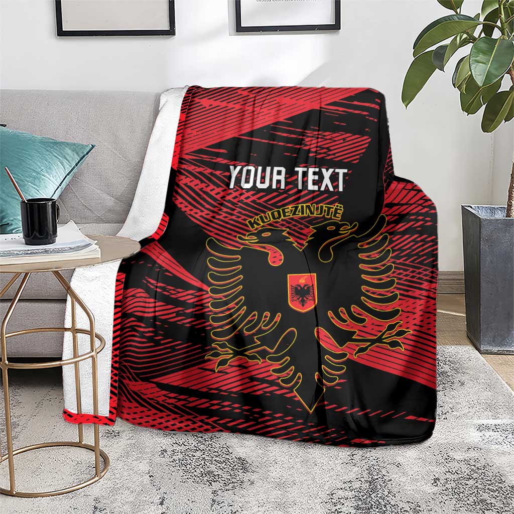 Custom Albania Football Blanket Go Kuqezinjte - Grunge Style