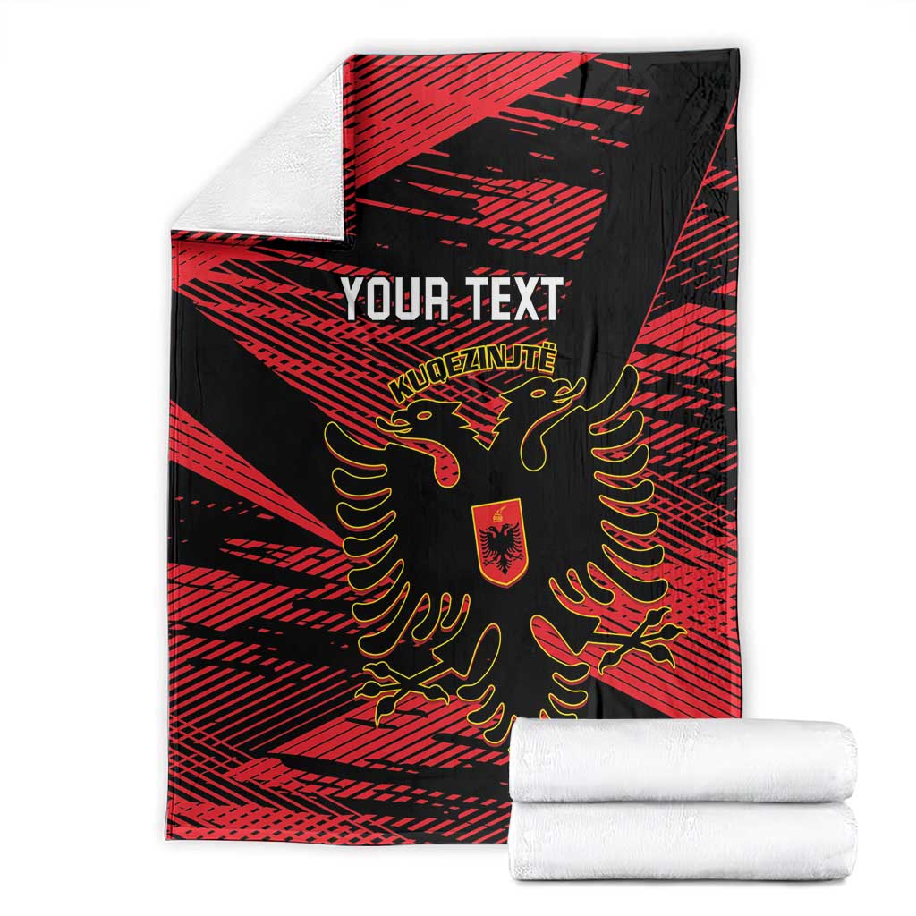 Custom Albania Football Blanket Go Kuqezinjte - Grunge Style