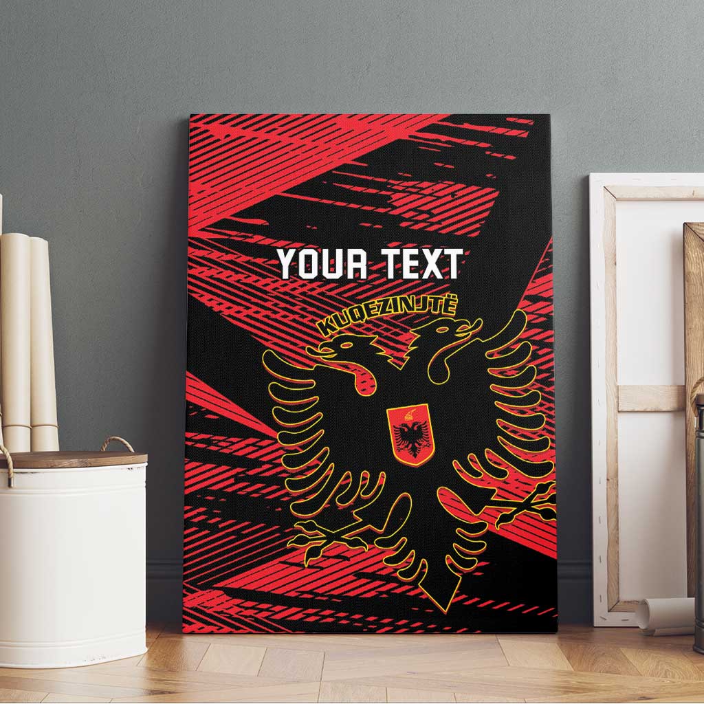 Custom Albania Football Canvas Wall Art Go Kuqezinjte - Grunge Style - Wonder Print Shop