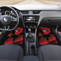 Custom Albania Football Car Mats Go Kuqezinjte - Grunge Style - Wonder Print Shop