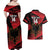 Custom Albania Football Couples Matching Off Shoulder Maxi Dress and Hawaiian Shirt Go Kuqezinjte - Grunge Style - Wonder Print Shop