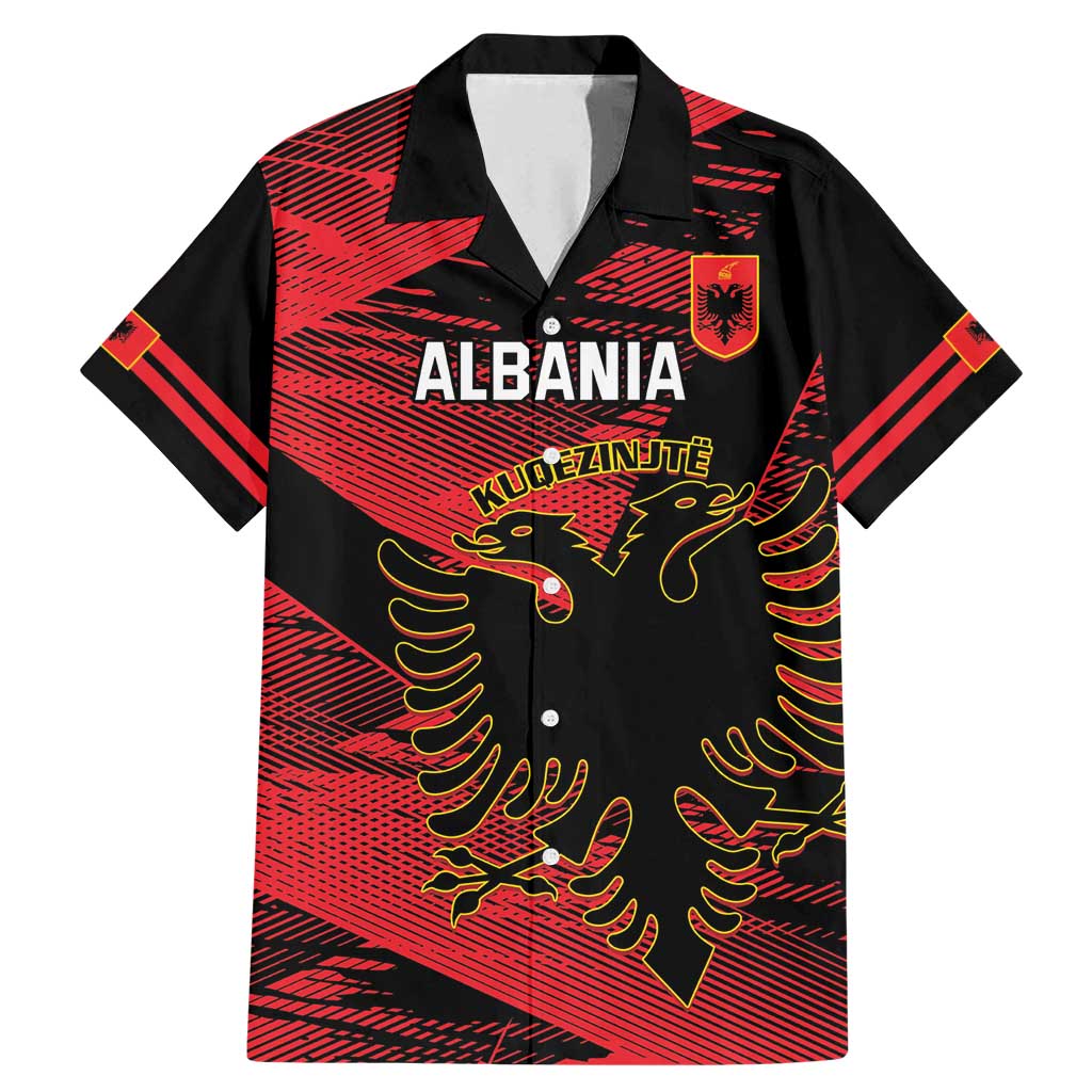 Custom Albania Football Family Matching Mermaid Dress and Hawaiian Shirt Go Kuqezinjte - Grunge Style - Wonder Print Shop