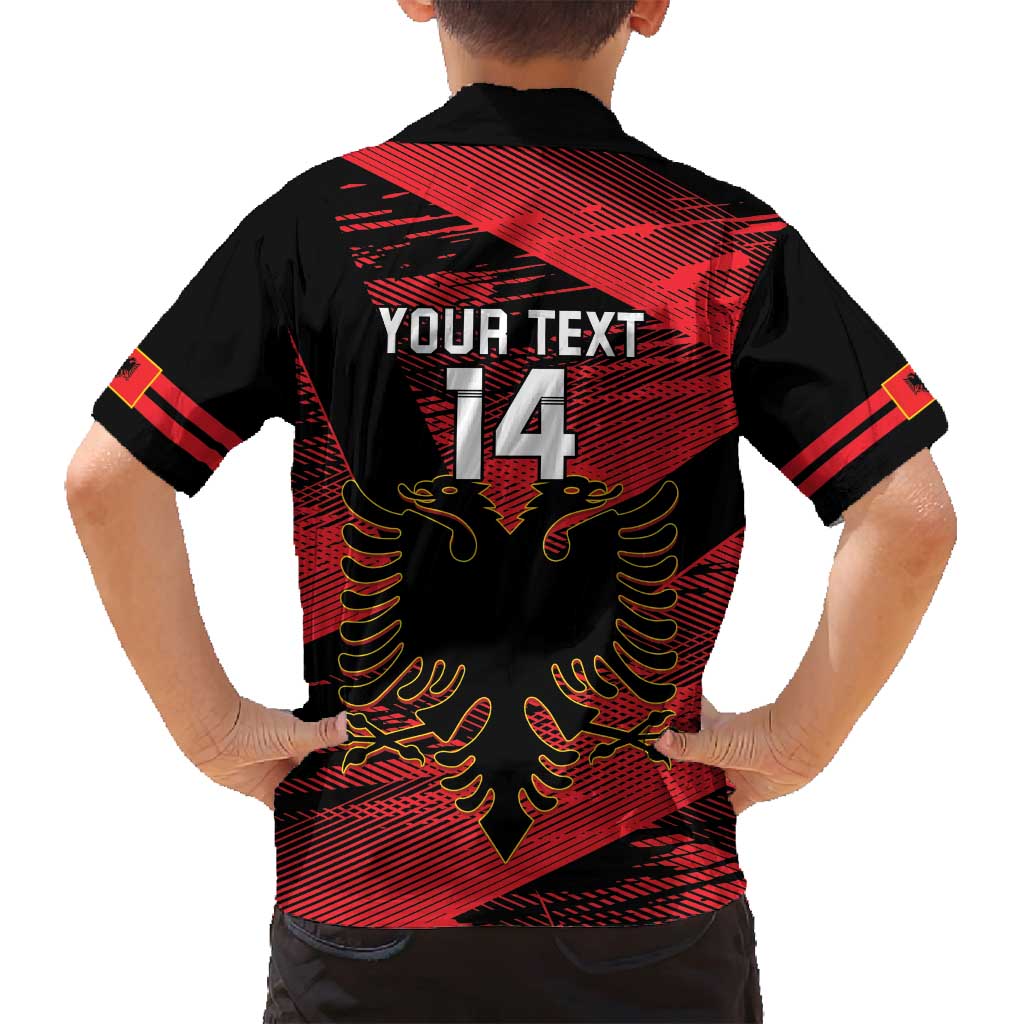 Custom Albania Football Family Matching Tank Maxi Dress and Hawaiian Shirt Go Kuqezinjte - Grunge Style - Wonder Print Shop