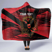 Custom Albania Football Hooded Blanket Go Kuqezinjte - Grunge Style