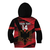 Custom Albania Football Kid Hoodie Go Kuqezinjte - Grunge Style - Wonder Print Shop