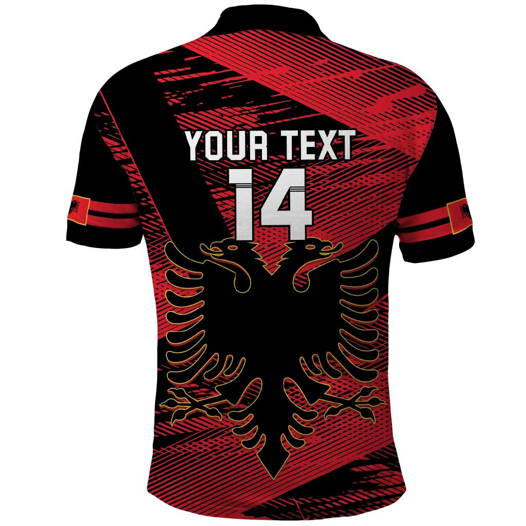 Custom Albania Football Polo Shirt Go Kuqezinjte - Grunge Style - Wonder Print Shop
