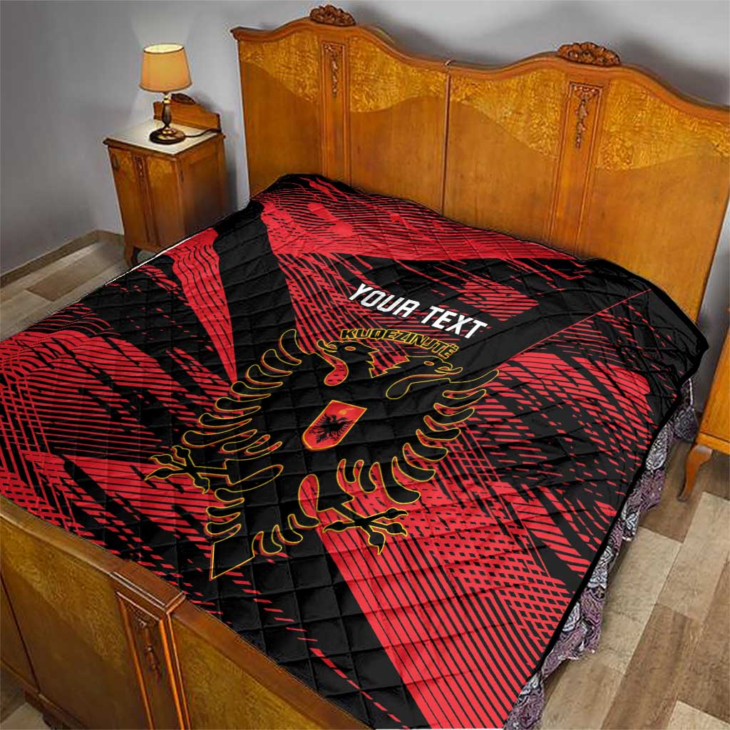 Custom Albania Football Quilt Go Kuqezinjte - Grunge Style - Wonder Print Shop