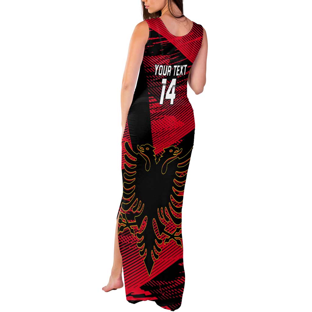 Custom Albania Football Tank Maxi Dress Go Kuqezinjte - Grunge Style - Wonder Print Shop