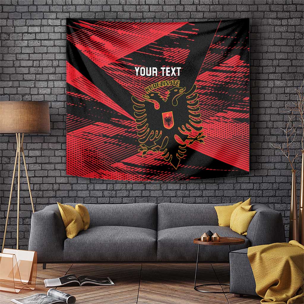 Custom Albania Football Tapestry Go Kuqezinjte - Grunge Style - Wonder Print Shop