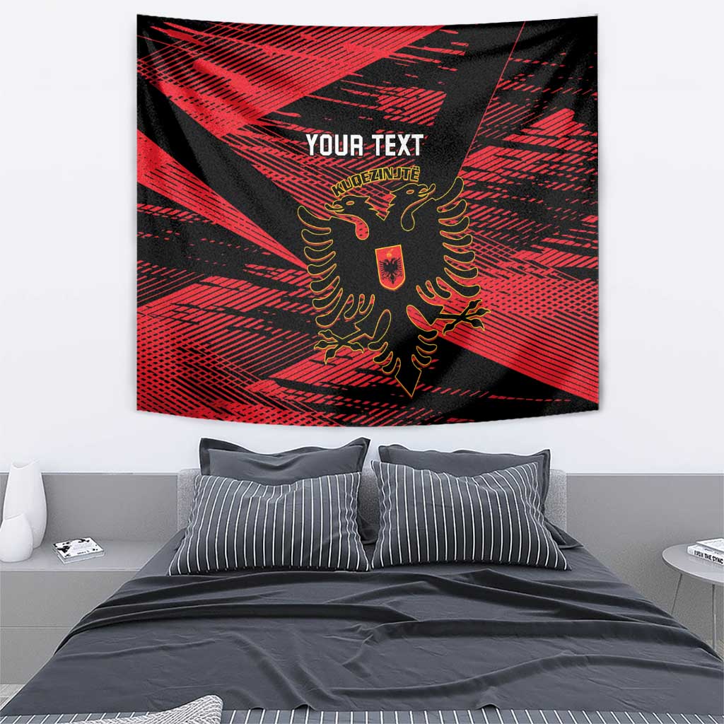 Custom Albania Football Tapestry Go Kuqezinjte - Grunge Style - Wonder Print Shop