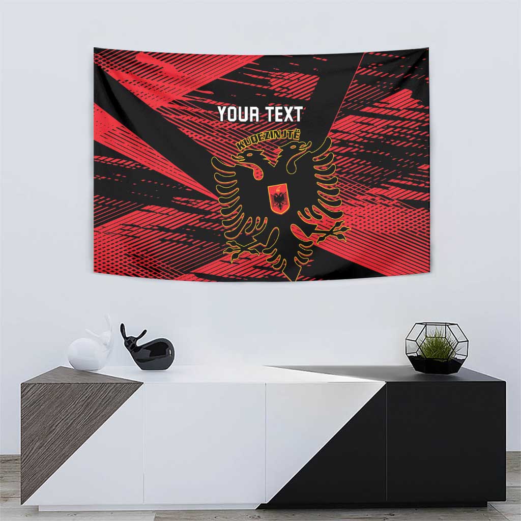 Custom Albania Football Tapestry Go Kuqezinjte - Grunge Style - Wonder Print Shop