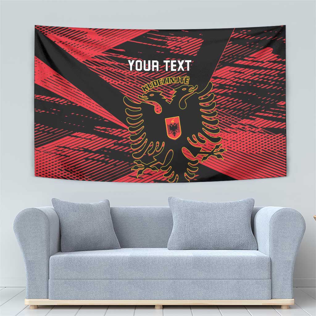 Custom Albania Football Tapestry Go Kuqezinjte - Grunge Style - Wonder Print Shop