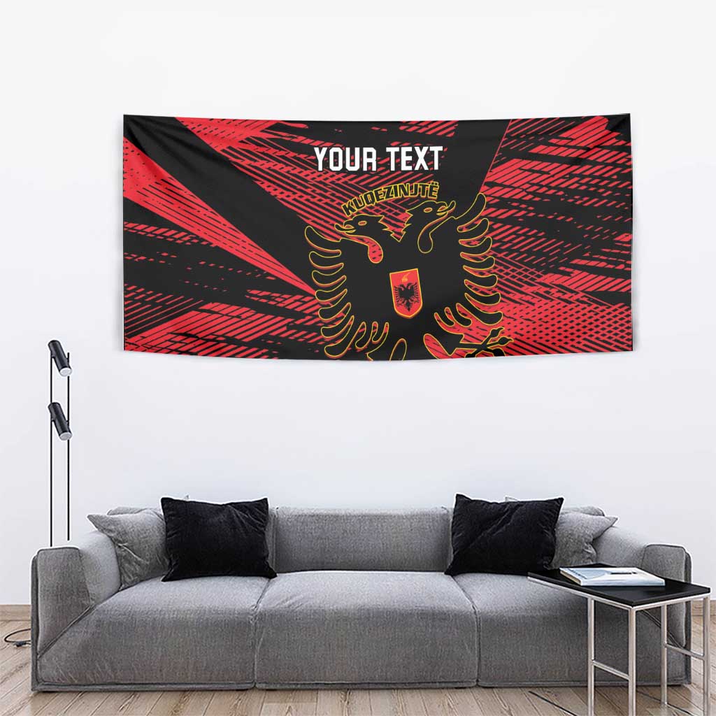Custom Albania Football Tapestry Go Kuqezinjte - Grunge Style - Wonder Print Shop
