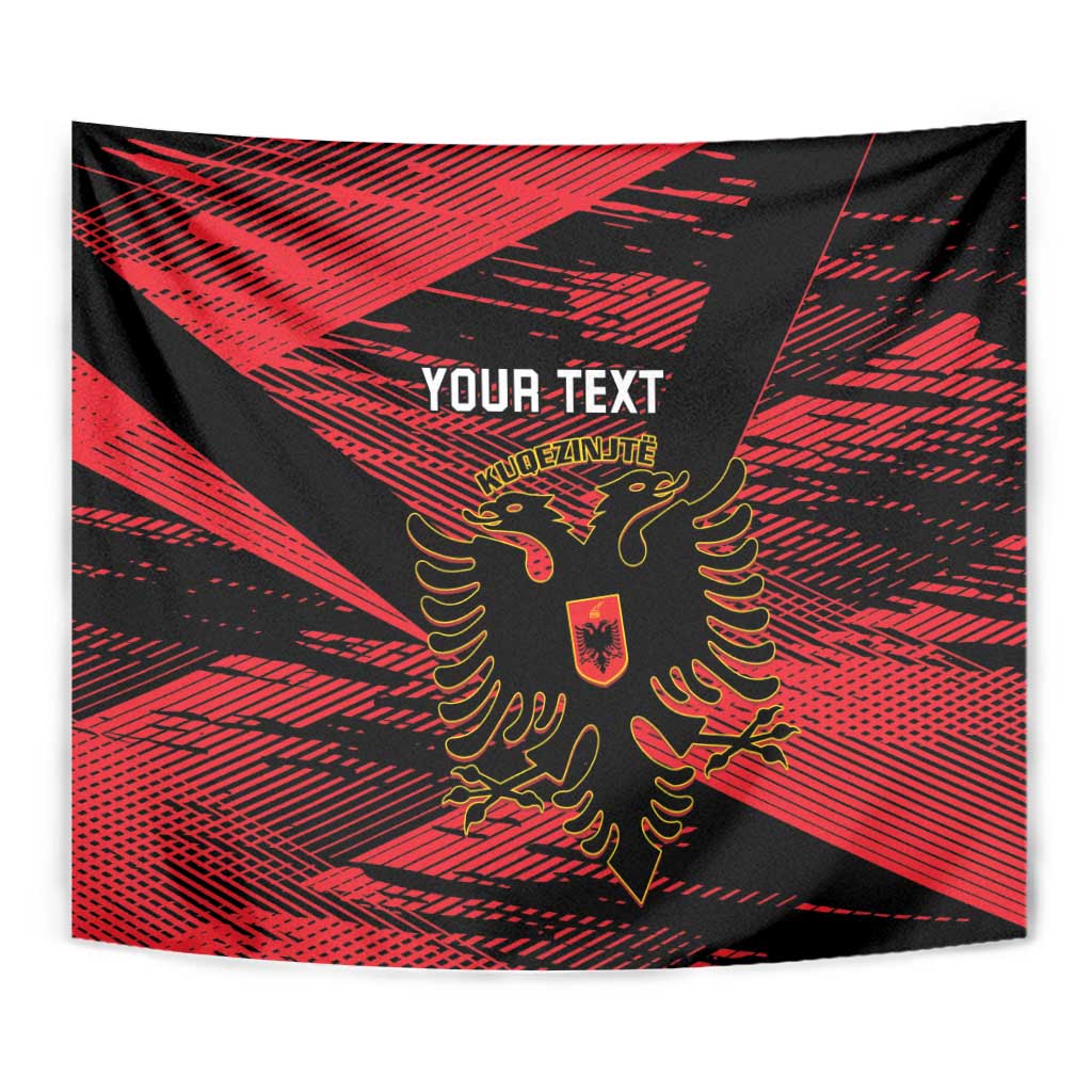 Custom Albania Football Tapestry Go Kuqezinjte - Grunge Style - Wonder Print Shop