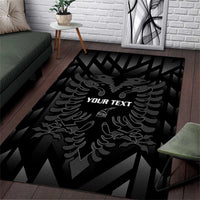 Custom Albania Football Area Rug Albanian Kastrioti Eagle - Black Style - Wonder Print Shop